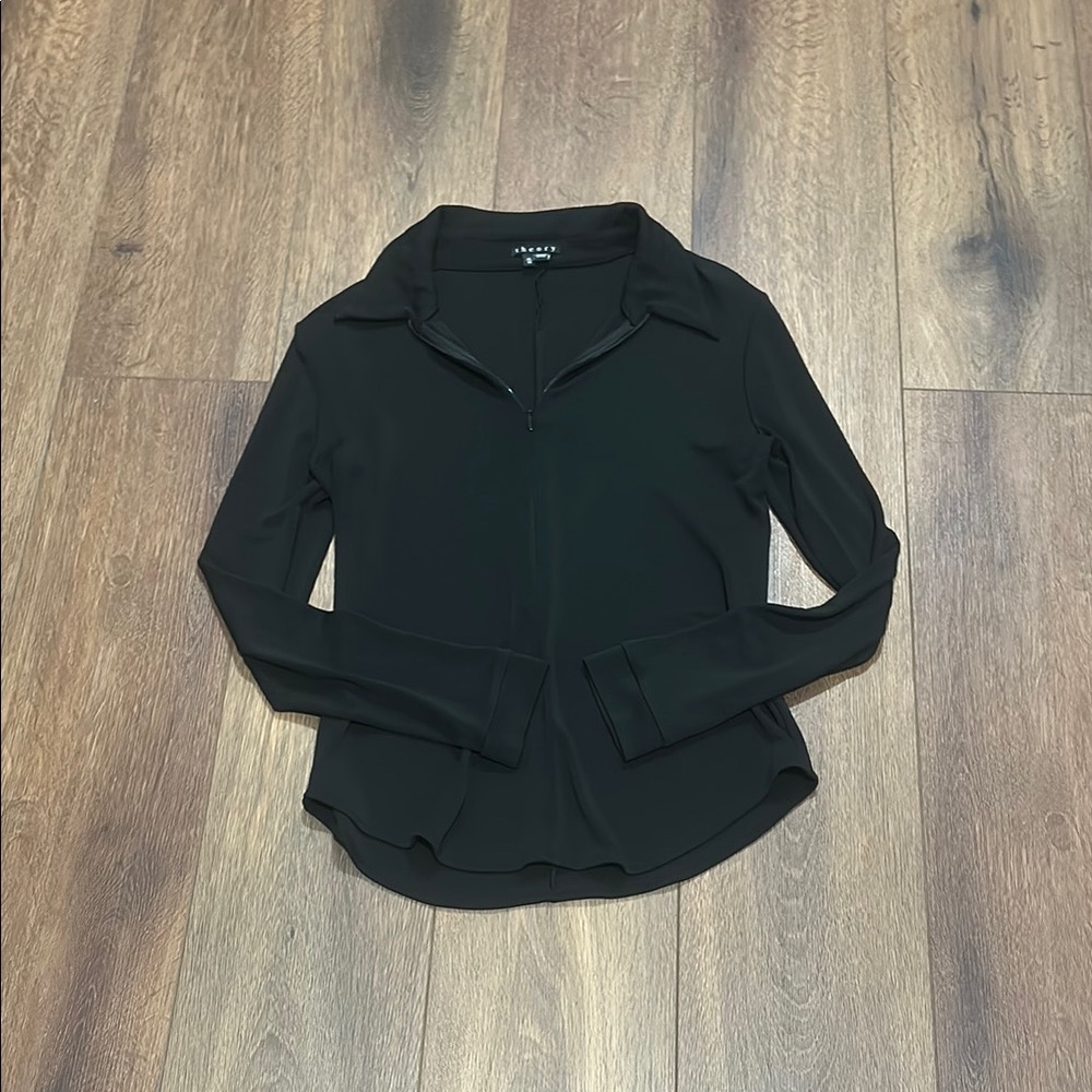 Theory Black front zippered Women's Shirt